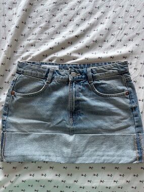 Zara Light Blue Denim Mini Skirt